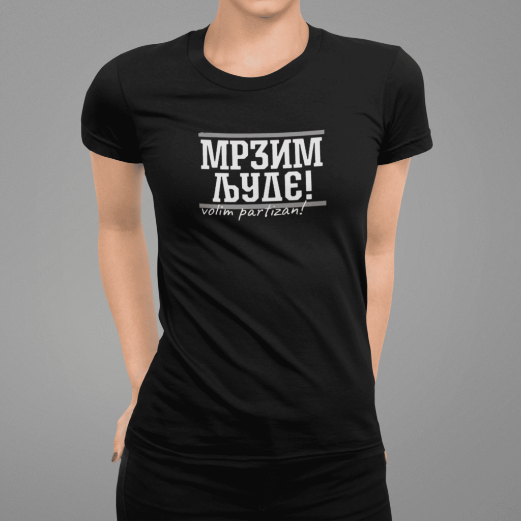 partizan shop mrzim ljude volim partizan ženska majica