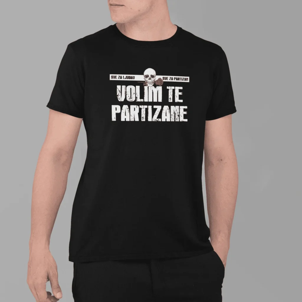 Volim te partizane majica, kk partizan shop